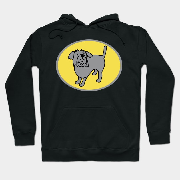 Ultimate Gray Dog on Illuminating Oval Hoodie by ellenhenryart